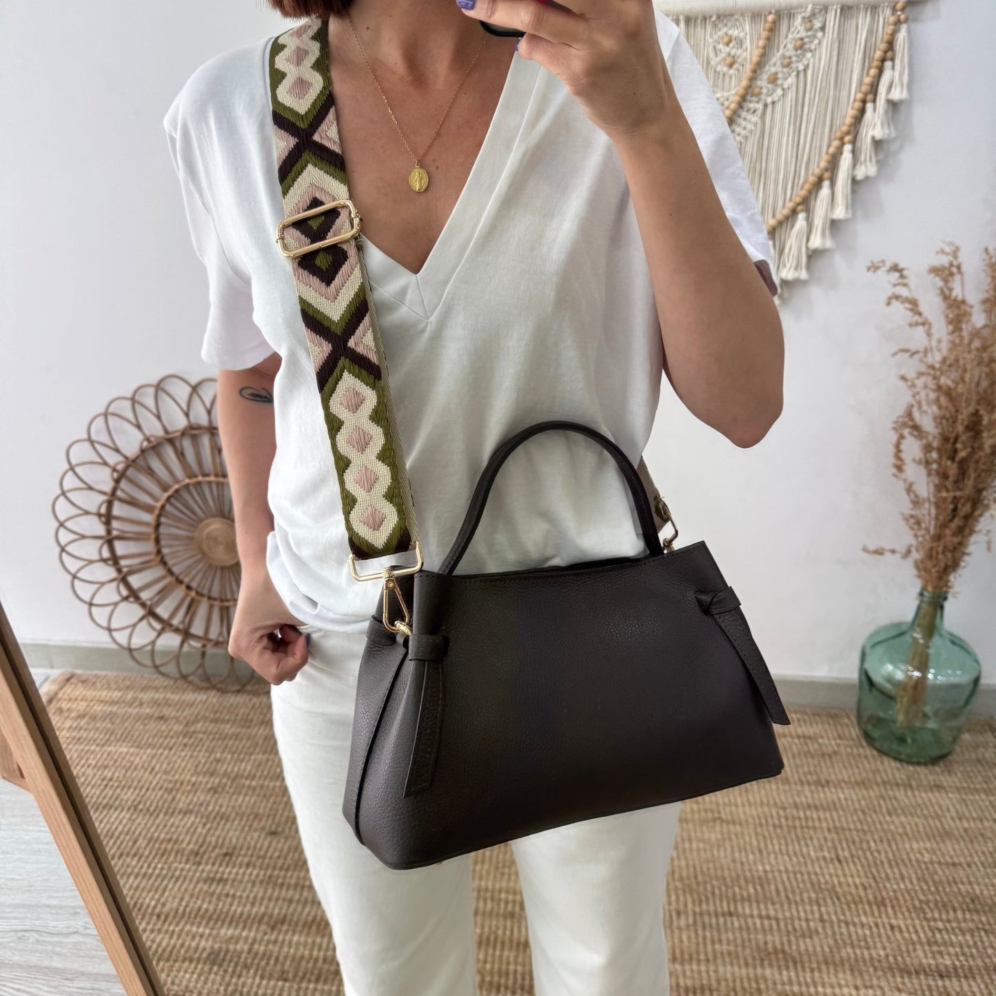 Bolso nudos marrón