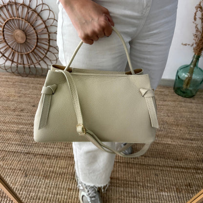Bolso nudos beige