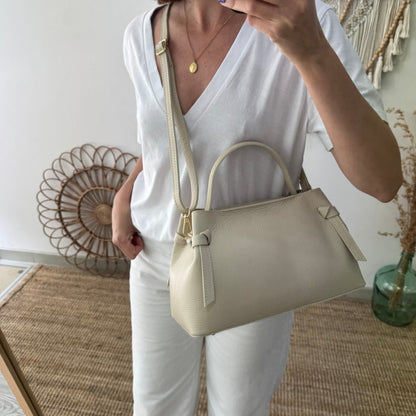 Bolso nudos beige