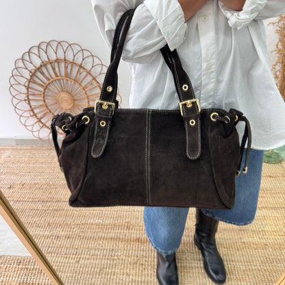 Bolso Bowling de Serraje marrón