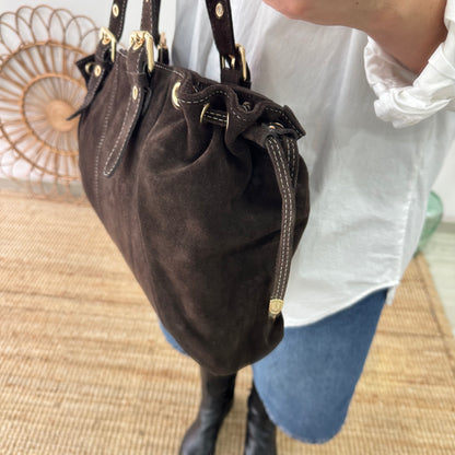 Bolso Bowling de Serraje marrón