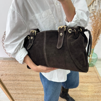 Bolso Bowling de Serraje marrón