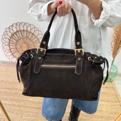 Bolso Bowling de Serraje marrón