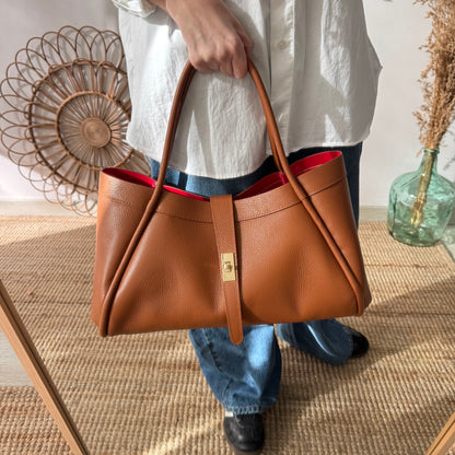 Bolso shopping piel camel