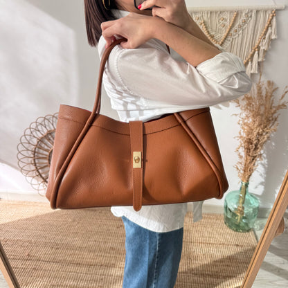 Bolso shopping piel camel