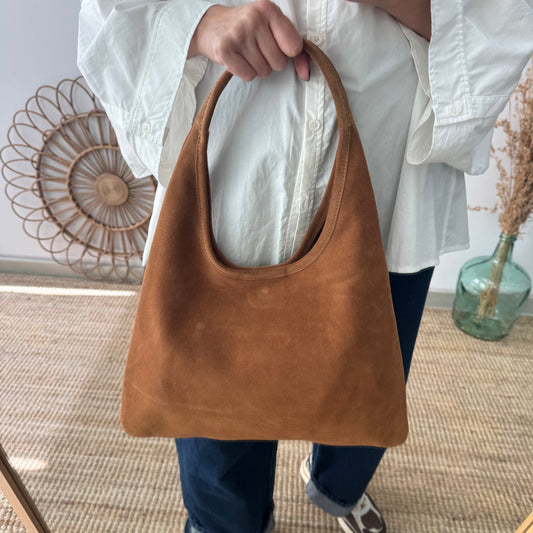 Bolso hobo serraje camel