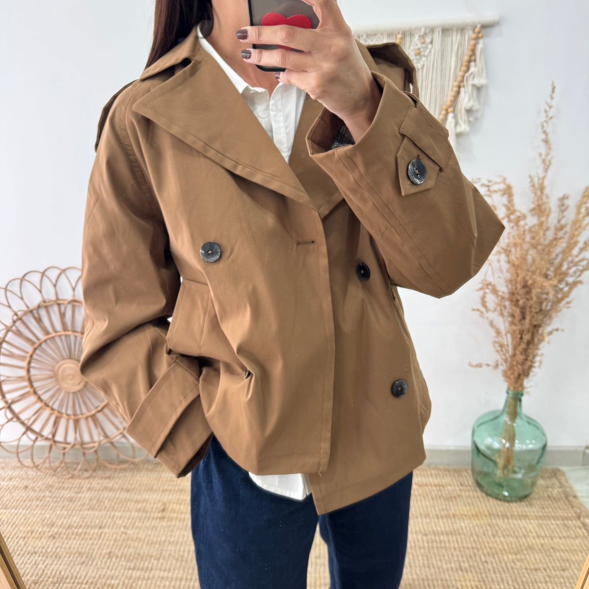 Chaqueta tipo gabardina camel