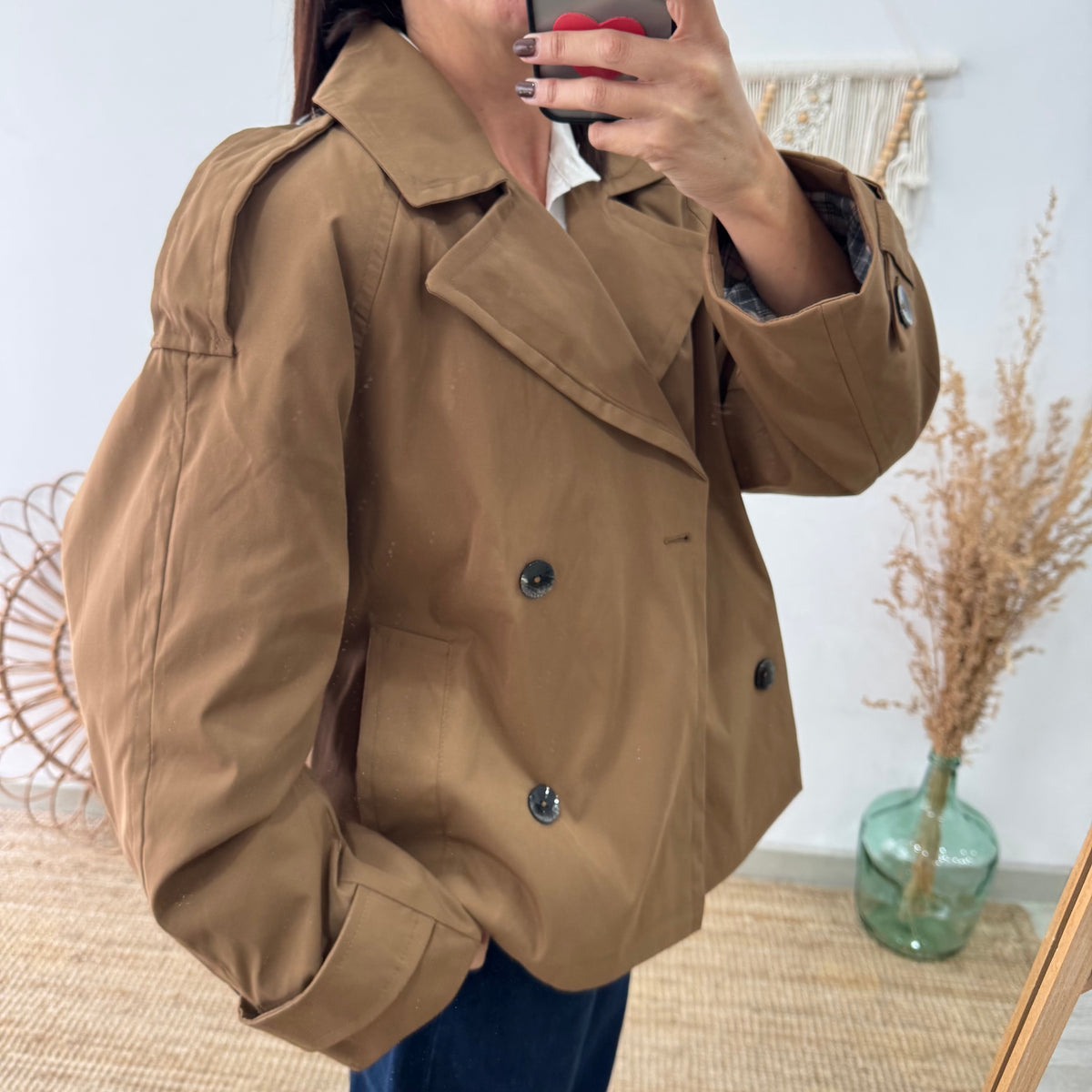 Chaqueta tipo gabardina camel