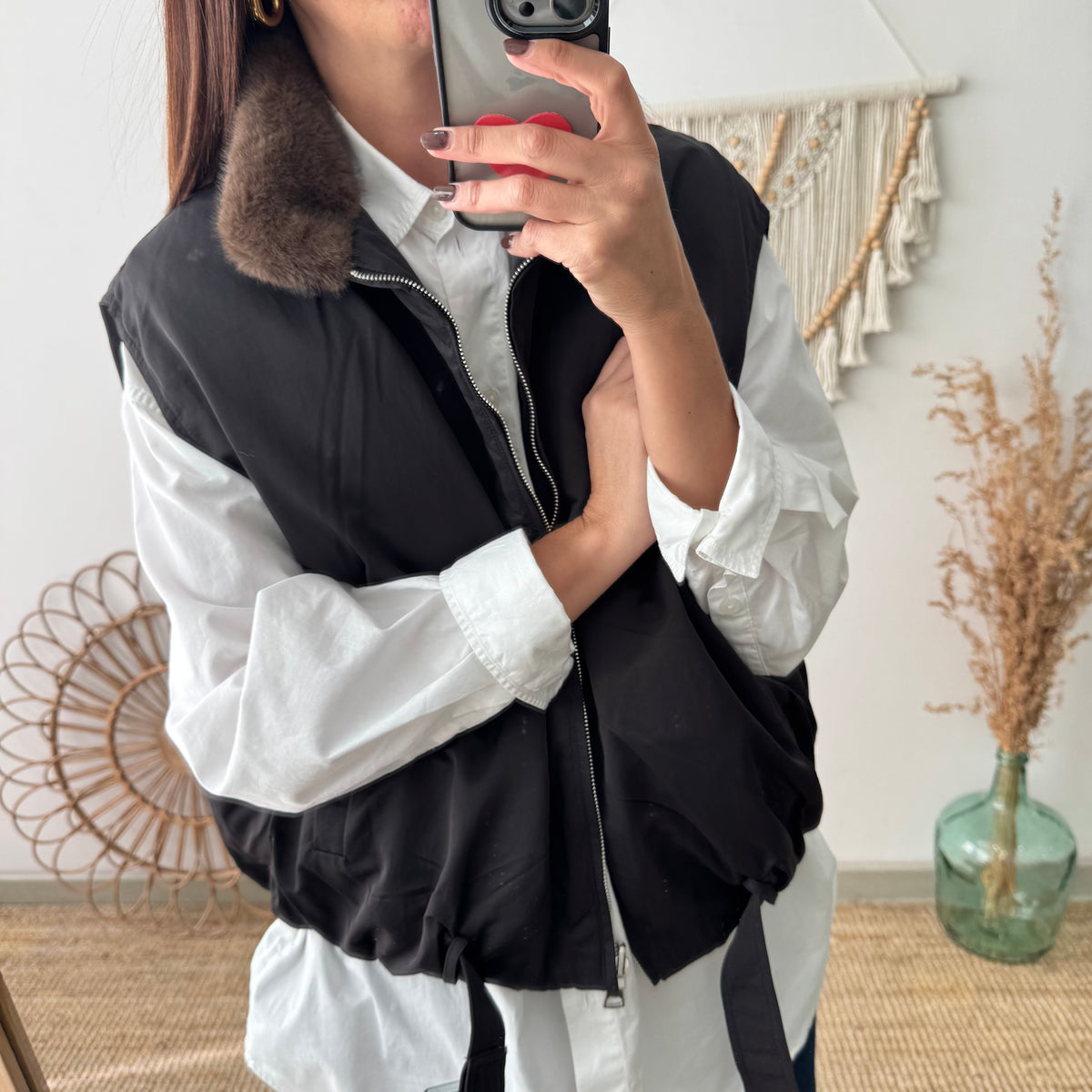 Chaleco Reversible de Plumón Negro