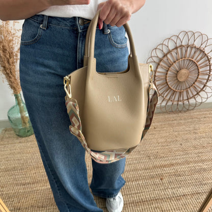 Bolso bucket asas rígidas taupe - Bubbleshopbcn