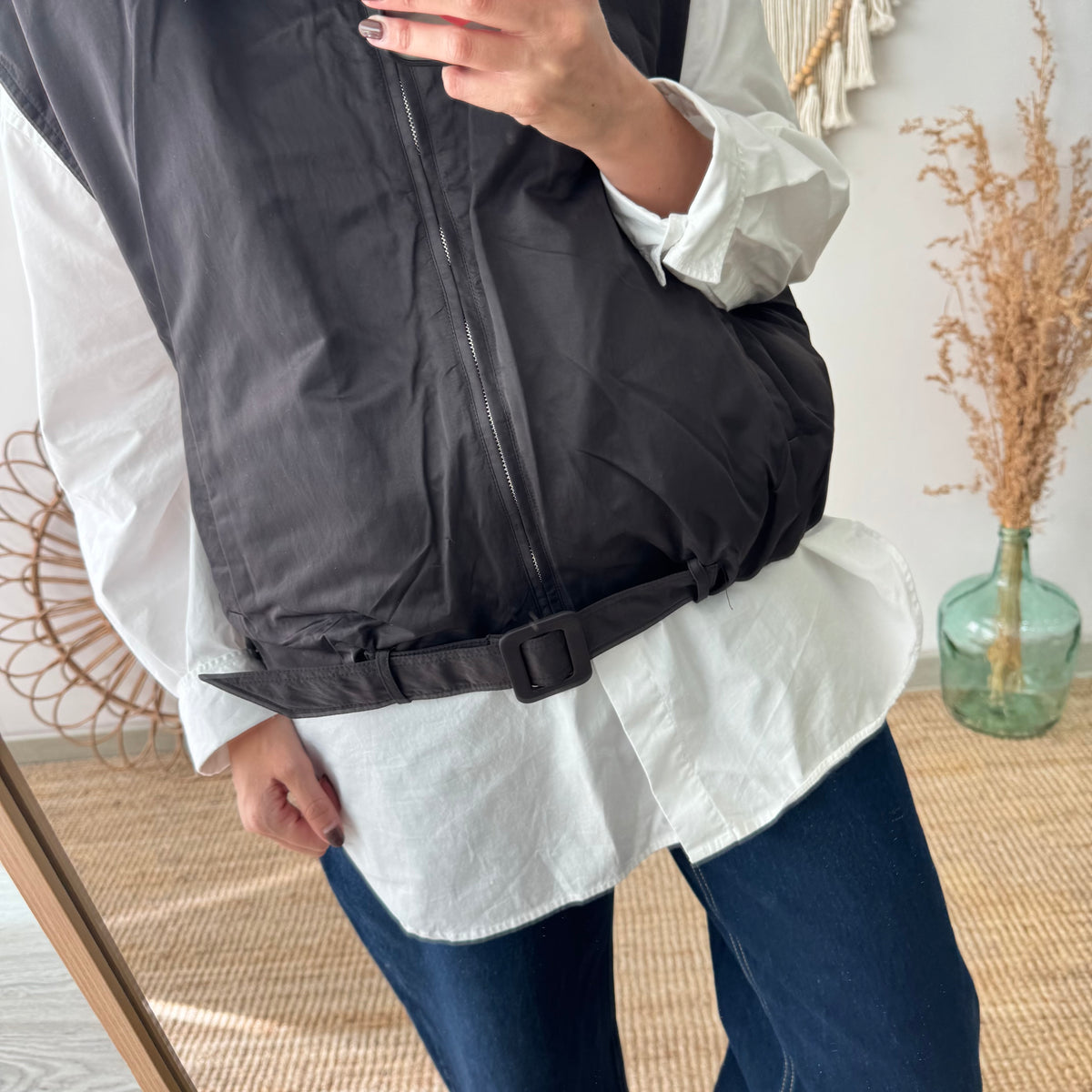 Chaleco Reversible de Plumón Negro