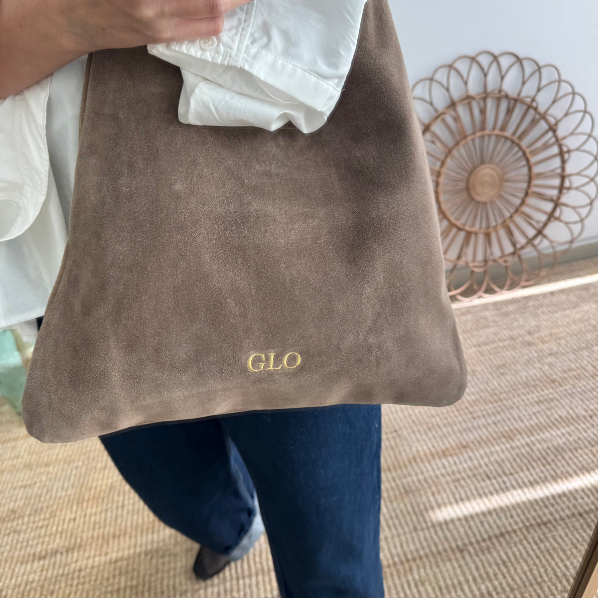 Bolso hobo serraje taupe