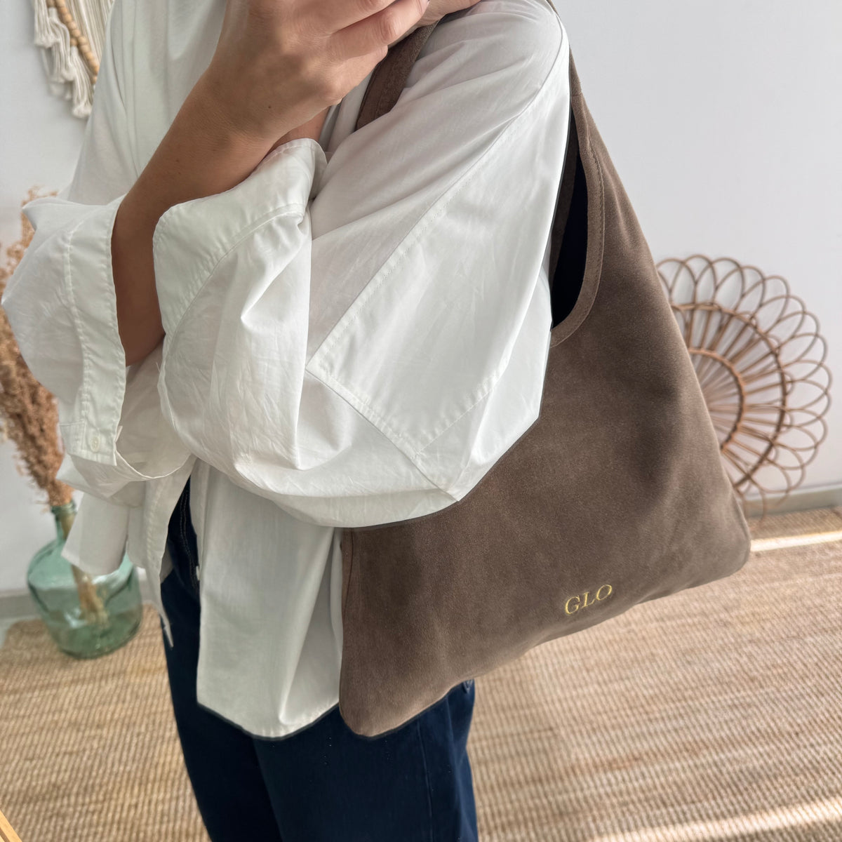 Bolso hobo serraje taupe