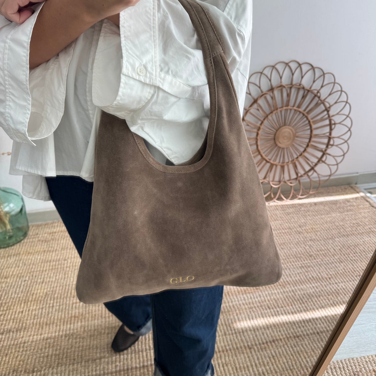 Bolso hobo serraje taupe
