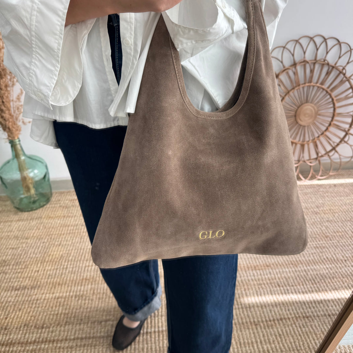 Bolso hobo serraje taupe