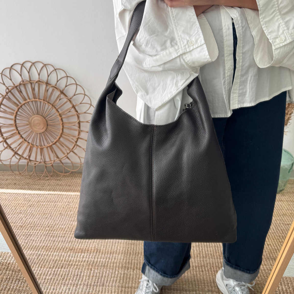 Bolso piel marrón