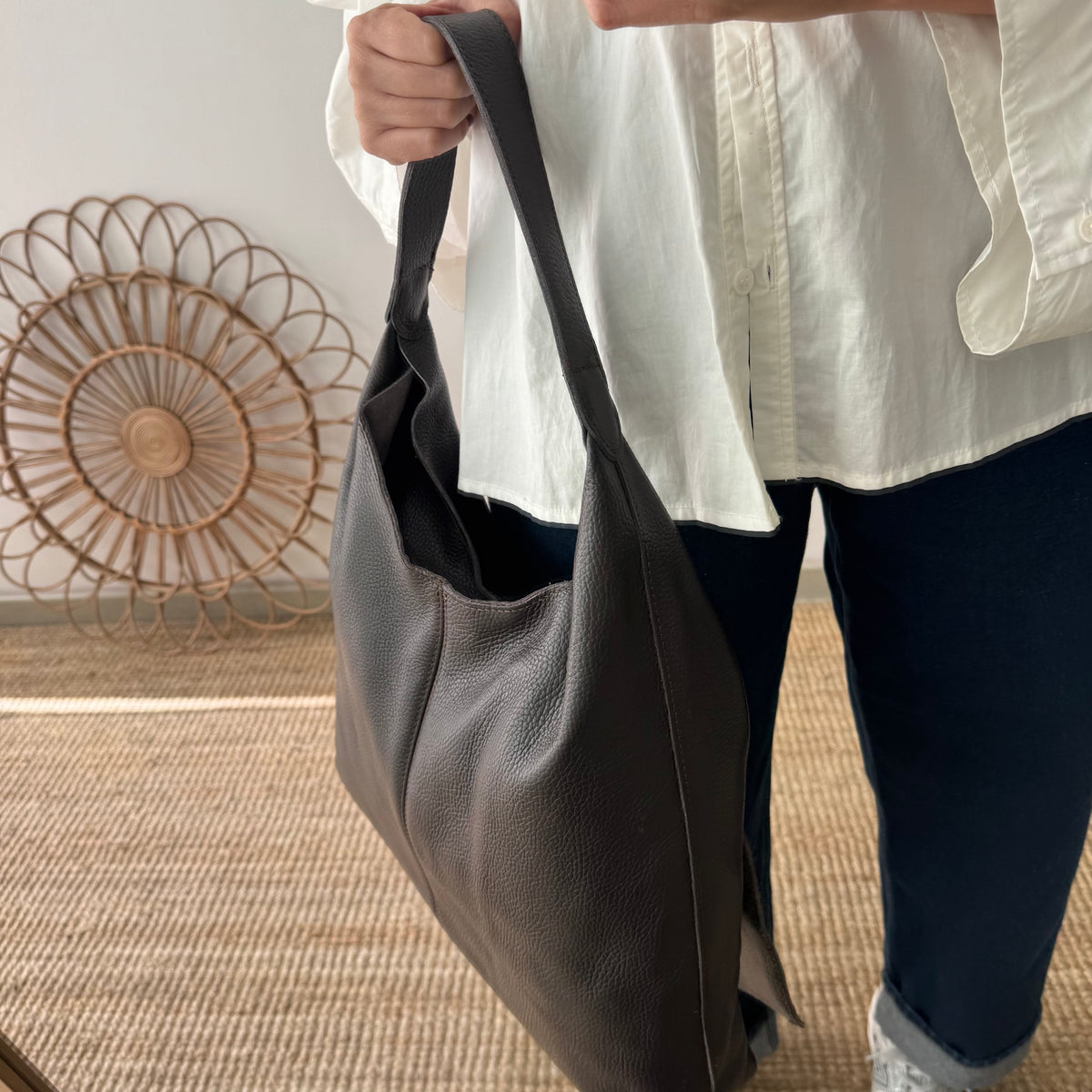 Bolso piel marrón