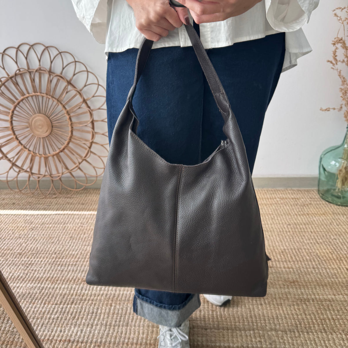 Bolso piel marrón