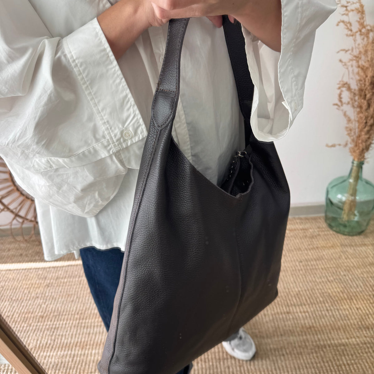 Bolso piel marrón