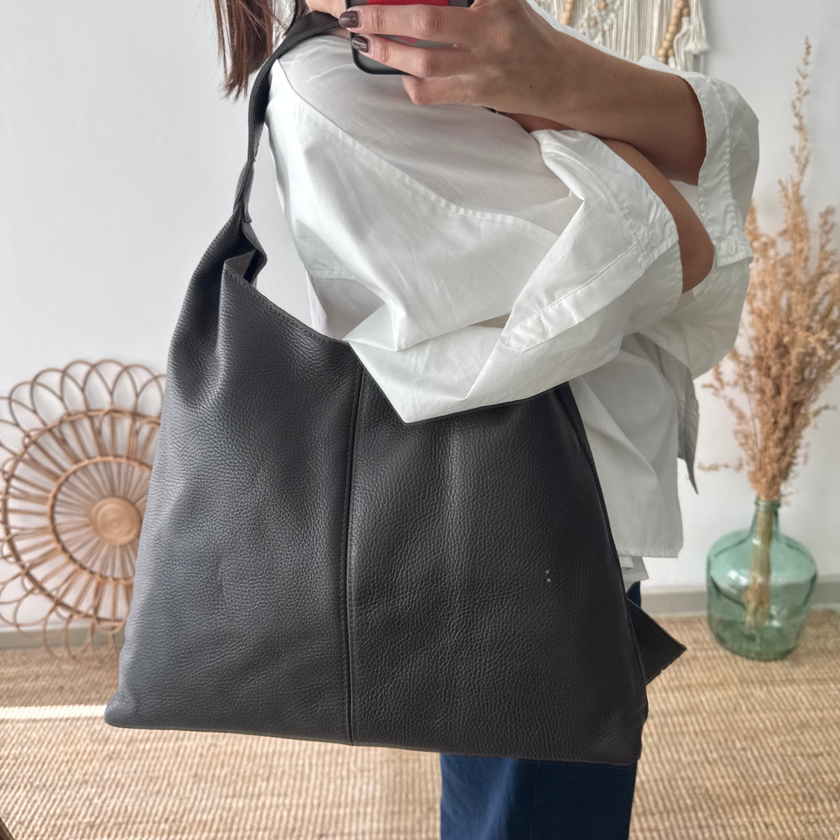 Bolso piel marrón