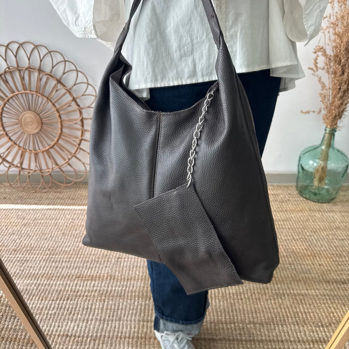 Bolso piel marrón
