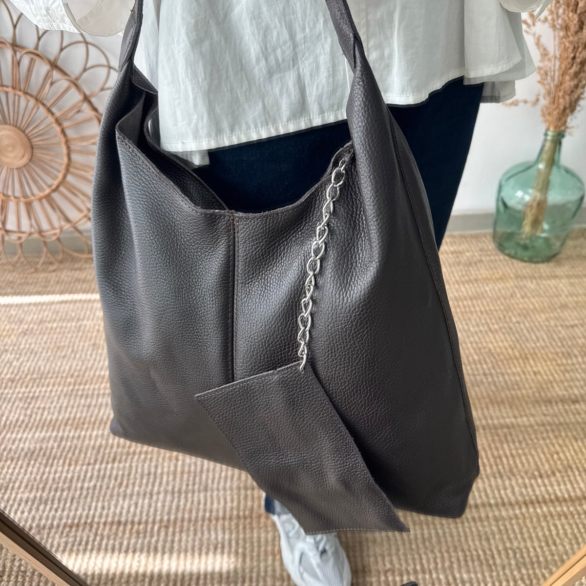 Bolso piel marrón