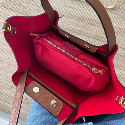 Bolso piel lazos camel - Bubbleshopbcn