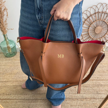 Bolso piel lazos camel - Bubbleshopbcn