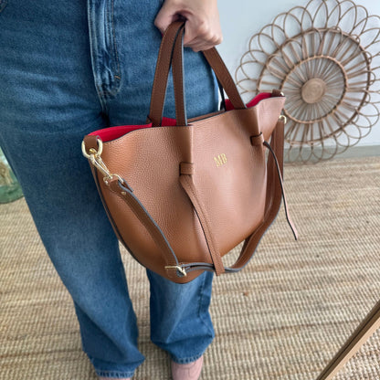 Bolso piel lazos camel - Bubbleshopbcn