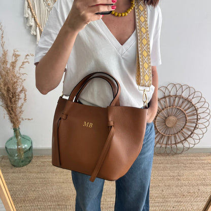 Bolso piel lazos camel - Bubbleshopbcn