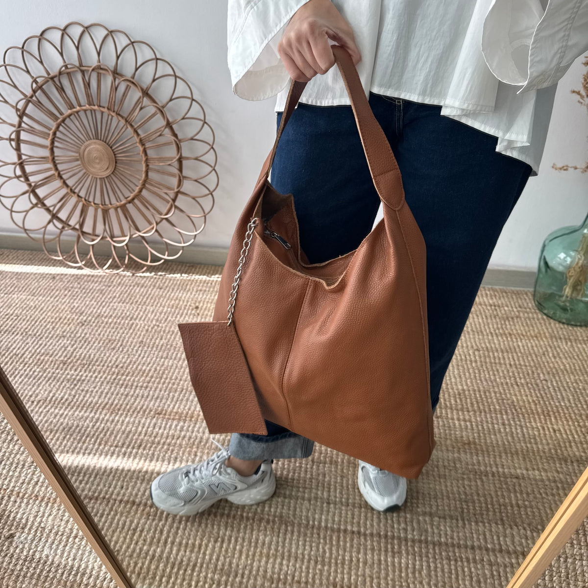 Bolso piel camel
