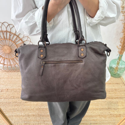 Shopper piel lavada marrón - Bubbleshopbcn