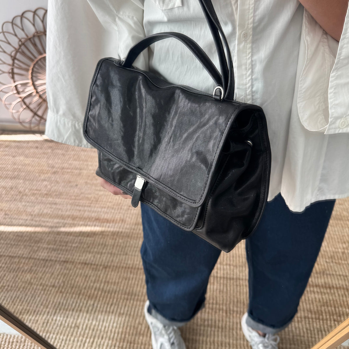 Bolso cartera mediano negro