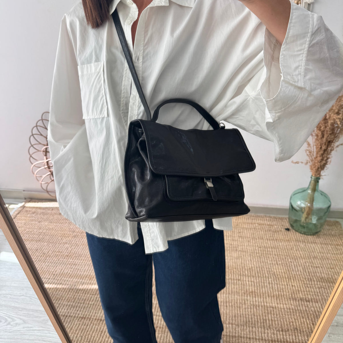 Bolso cartera mediano negro