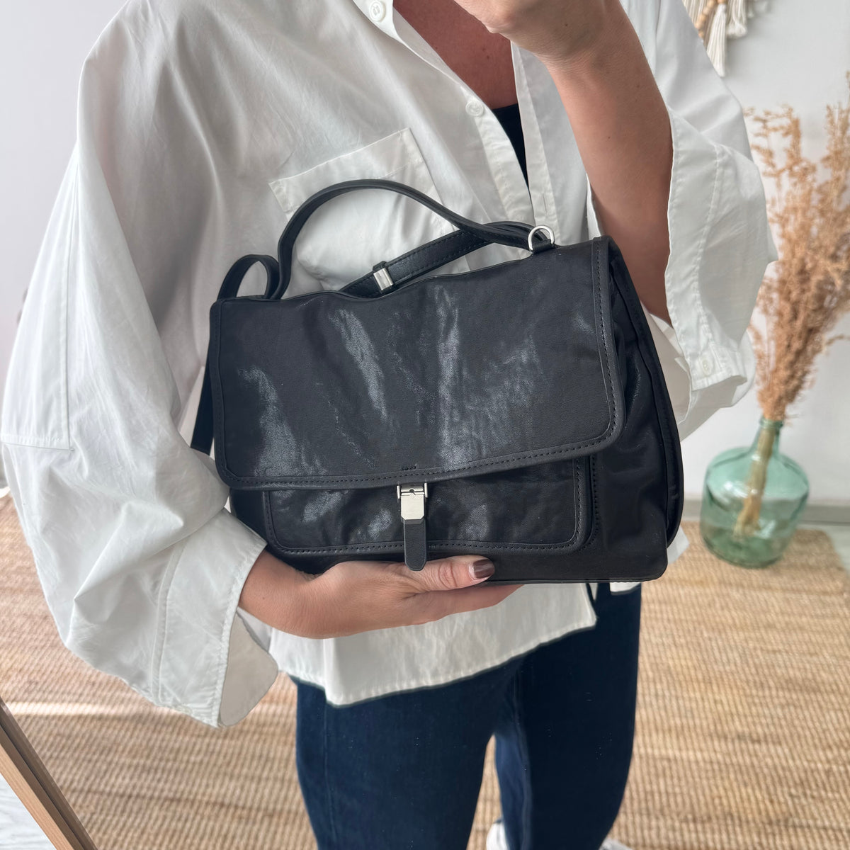 Bolso cartera mediano negro