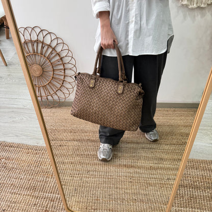Shopper piel lavada taupe