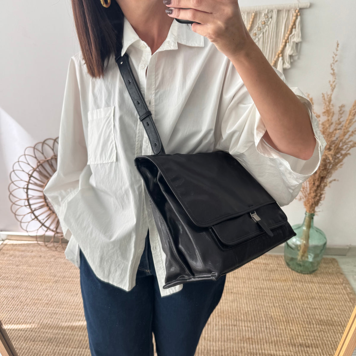 Bolso cartera grande negro