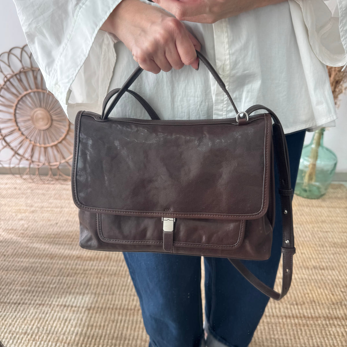 Bolso cartera mediano marrón