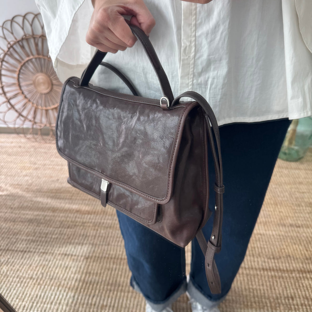 Bolso cartera mediano marrón