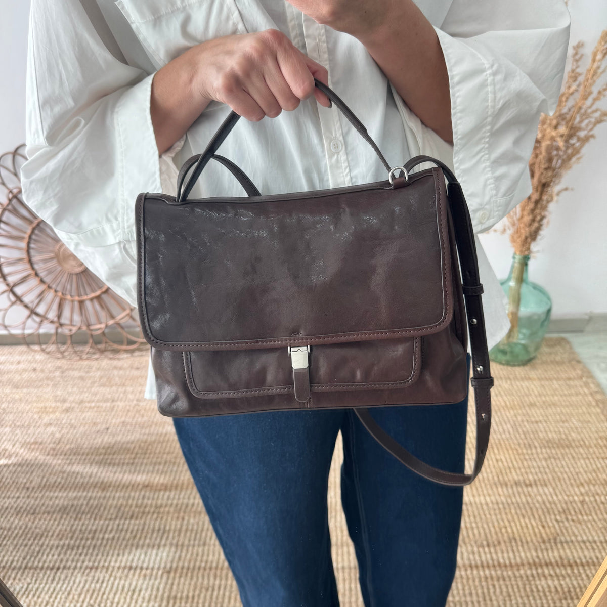 Bolso cartera mediano marrón