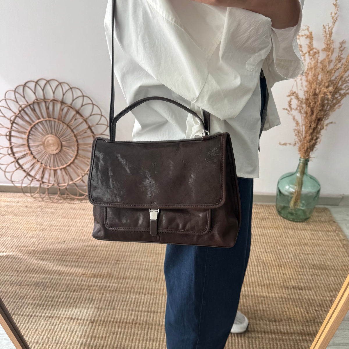 Bolso cartera mediano marrón