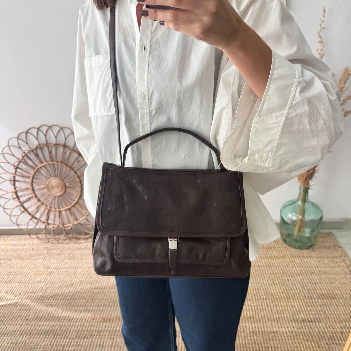 Bolso cartera mediano marrón