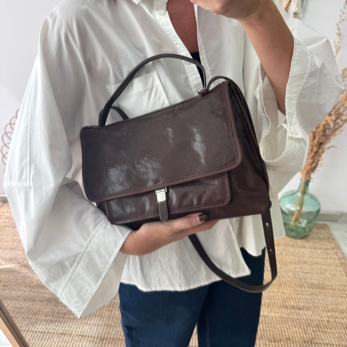 Bolso cartera mediano marrón