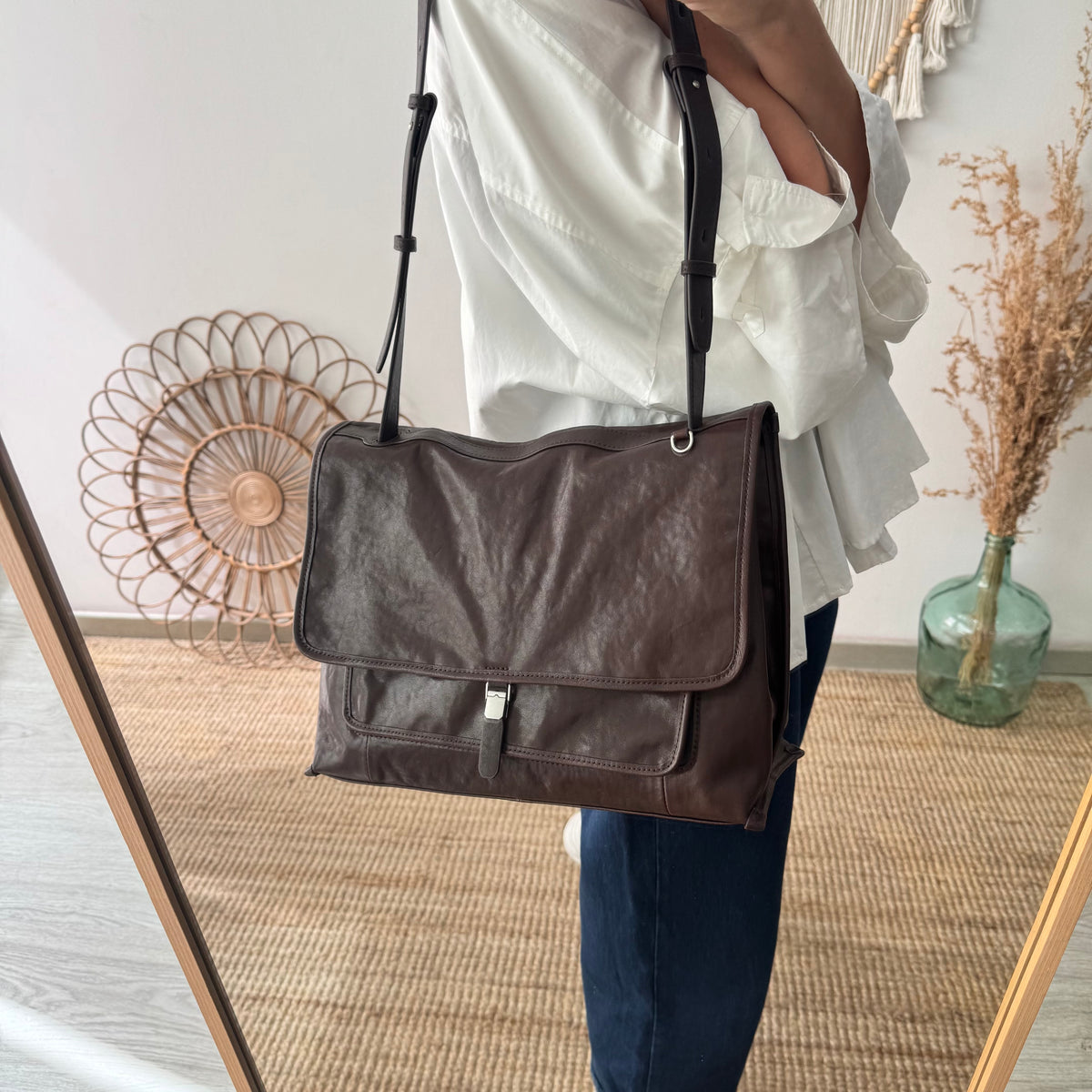 Bolso cartera grande marrón