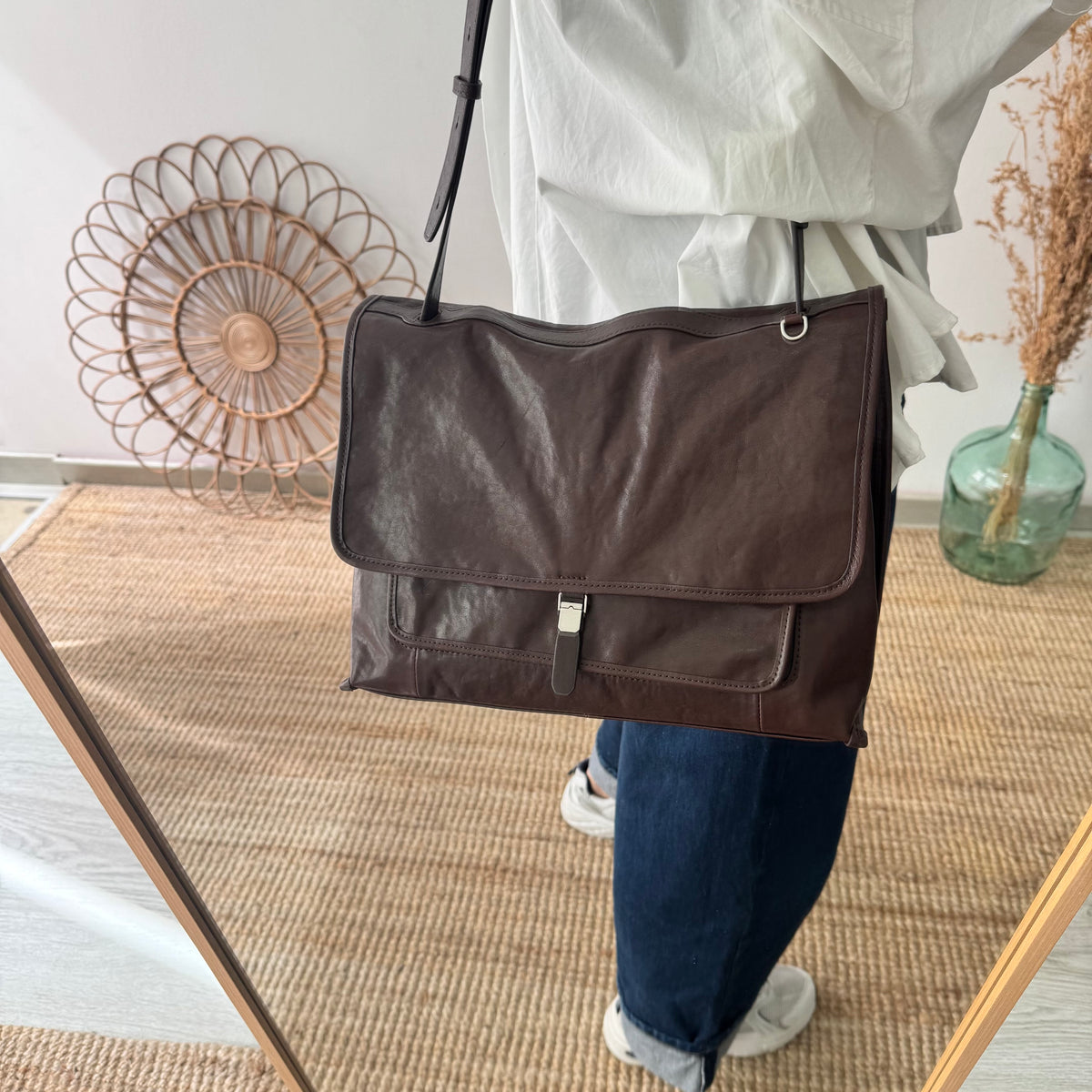 Bolso cartera grande marrón