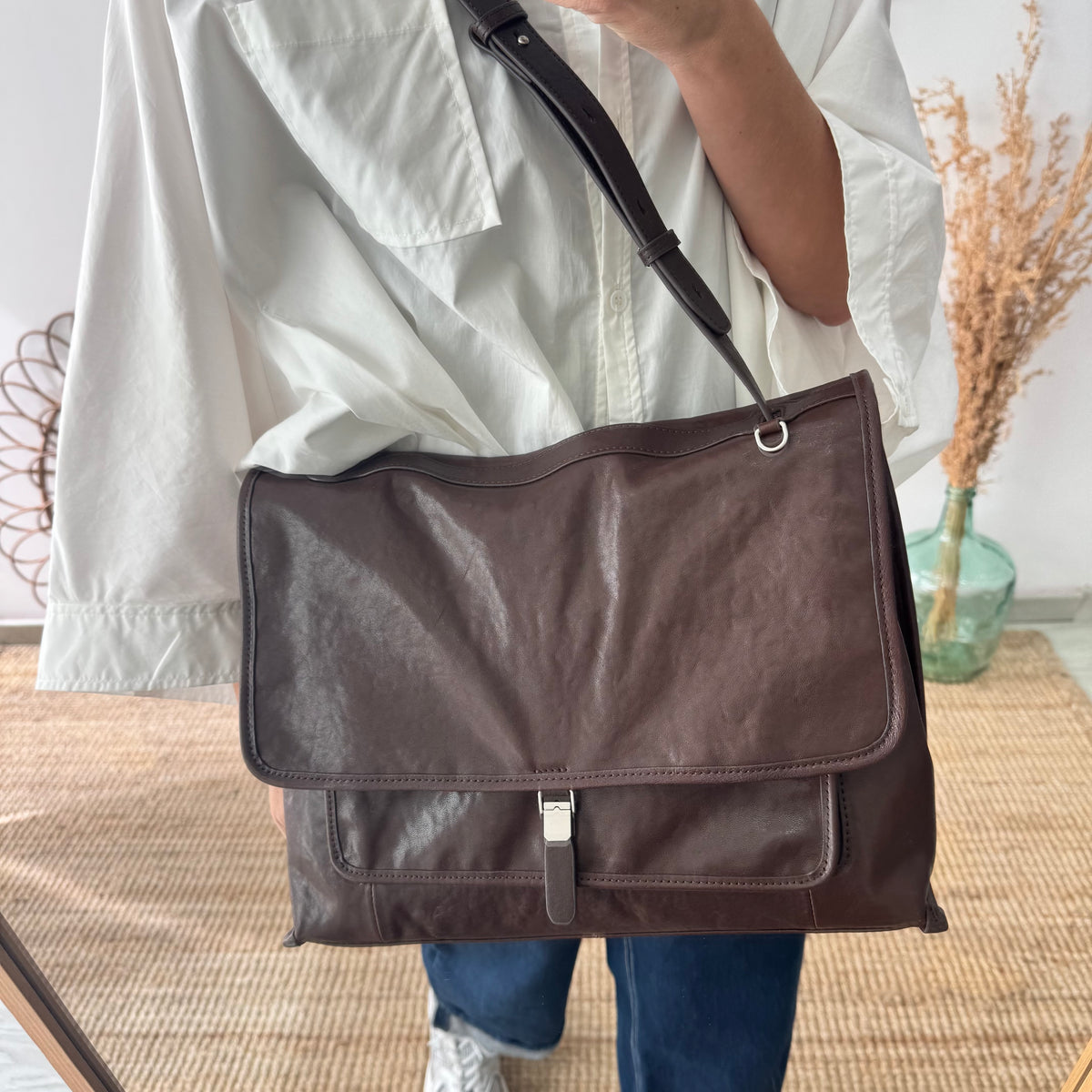 Bolso cartera grande marrón