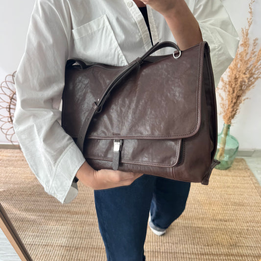 Bolso cartera grande marrón