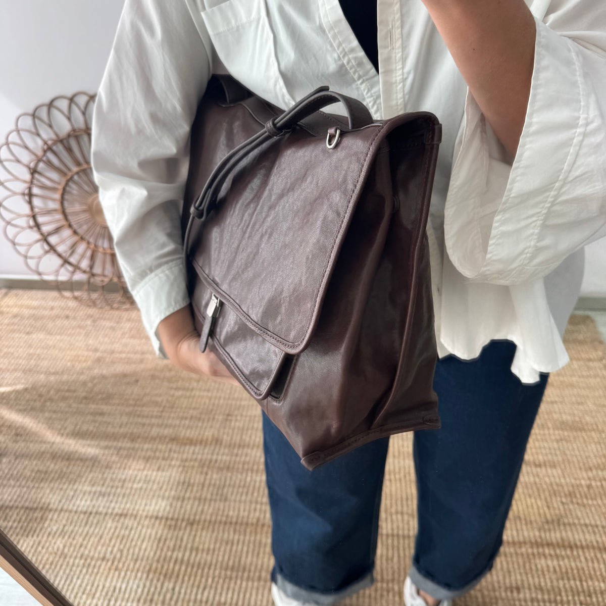 Bolso cartera grande marrón