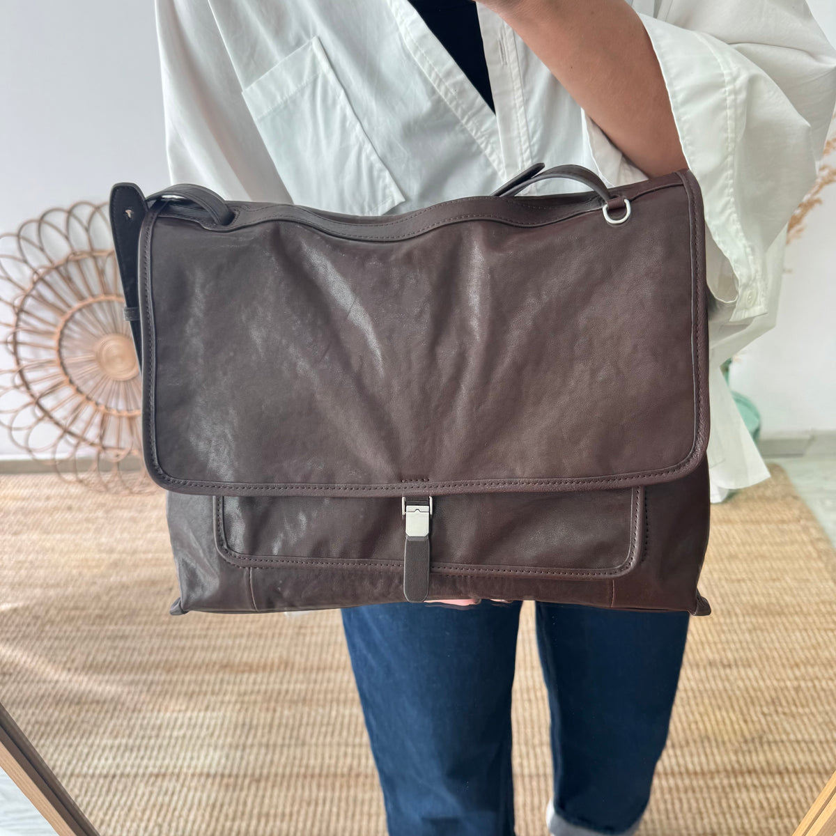 Bolso cartera grande marrón