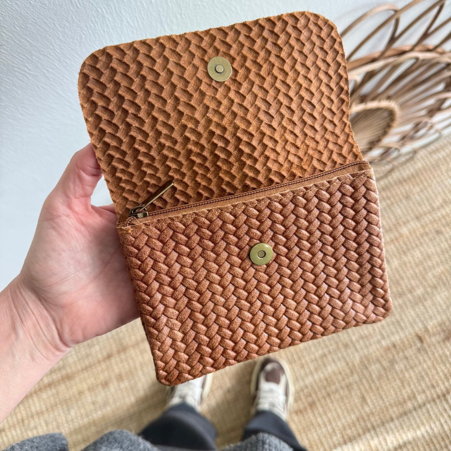 Monedero piel mediano trenzado - Bubbleshopbcn